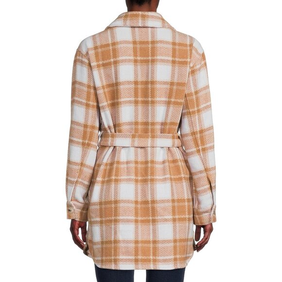 Time and Tru Bleted Plaid Utility Shacket Coat - Picture 2 of 9